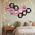 thumbnail image 3 of Hexagon Bulletin Board Tiles, 10 Pack Adhesive Polyester Pin Board, Honeycomb Photo Display for Wall Decor, Bedroom Office Memo Board, 7.9 inch, 3 of 6