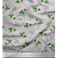 thumbnail image 1 of Soimoi Grey Velvet Fabric Leaves & Moth Insects Fabric Prints By Yard 58 Inch Wide, 1 of 1