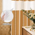thumbnail image 4 of No Hook Shower Curtain, Boho Burnt Orange Shower Curtains for Bathroom with See Through Top Window, Minimalist Farmhouse Striped Waterproof & Washable Bath Curtain Narrow 54"x78", 4 of 9