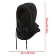 thumbnail image 2 of 3 in 1 Beanie Hat with Scarf and Mask Unisex Winter Warm Fleece Balaclava Thermal Sherpa Hood Ski Mask Face Mask （Classic Black）, 2 of 5