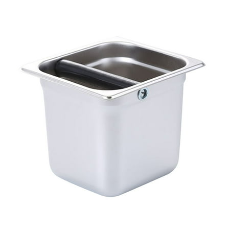 

Stainless Steel Espresso Grinds Waste Bin Espresso Dump Container Handmade Coffee Residue Bucket Size L Silver