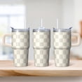 thumbnail image 2 of 20oz Coffee Travel Mug with Handle and Straw, Geometric Stainless Steel Double Wall Insulated Tumbler Leak Proof, 2 of 5