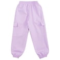 thumbnail image 3 of LiiYii Girls Athletic Cargo Pants Y2K Trousers with Pockets Kids Jogger Loose Sweatpants Wide Leg Pink 160, 3 of 7