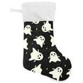 thumbnail image 2 of SKYSONIC Halloween Ghost Christmas Stocking 1pc, Large Fireplace Xmas Hanging Stockings with Plush Cuff for Family Holiday Party Decorations, 17.71 x 12.20 Inch, 2 of 7