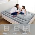 thumbnail image 5 of Full Size Foldable Floor Mattress, Japanese-Style Roll-Up Foam Sleeping Mat, Space-Saving Tatami Floor Bed for Living Room or Bedroom, Light Gray, 5 of 8