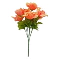 thumbnail image 2 of Artificial Rose Bouquet Verdsylv 35Cm Artificial Rose Bouquet - 7 Heads Faux Silk Roses&nbsp;For Wedding, Cemetery, & Year-Round Home Decor, Silk Roses, Orange, 2 of 9