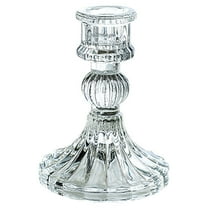 Taper Candle Holders Clear Glass Candlestick Holder Crystal Decorative Candle Stand Centerpiece for Table Wedding Dining Party