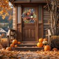 thumbnail image 1 of Adornos colgantes de plástico para Navidad, festivales, guirnalda de hojas de arce de 55 cm, para puerta de casa, simulación de calabaza, color baya, decoración de Halloween, decoración de otoño, ador, 1 of 6