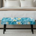 thumbnail image 5 of XYZCANDO Stain Resistant Bench Covers, Plumeria Water Pattern Polyester Spandex Light Dining Bench Covers for Bedroom Living Room, 5 of 9
