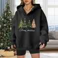 thumbnail image 4 of Merry Christmas Hoodies for Women 2025 Long Sleeve Holiday Xmas Graphic Hooded Sweatshirt Pullover Tops, 4 of 5