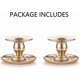 thumbnail image 5 of 2 Piece Gold Brass Metal Chamberstick Candle Holder Fits Candles, Candlesticks, Tealights and Pillar Candles - for Window and Mantle Display, 5 of 5