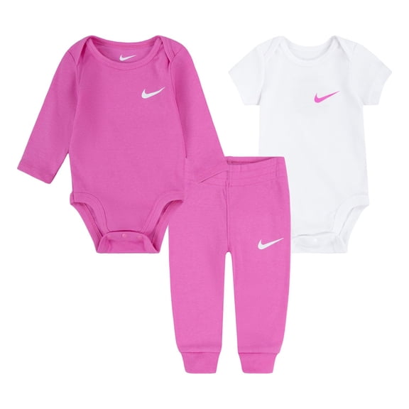 Baby Nike Bodysuits and Pants 3 Piece Set Color: Pink Size: 9 MONTHS