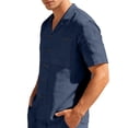 thumbnail image 6 of Cotton Linen Shirts for Men Summer Casual Short Sleeve Button Down Notch Collar Relaxed Fit Lightweight Beach Shirt, 6 of 6