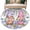 MediumPurple White, variant on Round Rug 7Ft Washable Non-Slip, Blue Purple Gnomes Circle Area Rugs for Living Room Bedroom, Spring Country Hydrangea Flower Leaf Indoor Floor Mats Carpet Runner for Home Decor Aesthetic