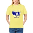 thumbnail image 2 of The Season Essentials All States Collection “United We Stand” 100% Cotton Unisex T-shirt Graphic Tee, Yellow/Navy, X-Large, 2 of 11