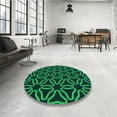 thumbnail image 4 of Ahgly Company Machine Washable Indoor Round Transitional Deep Teal Green Area Rugs, 7' Round, 4 of 7