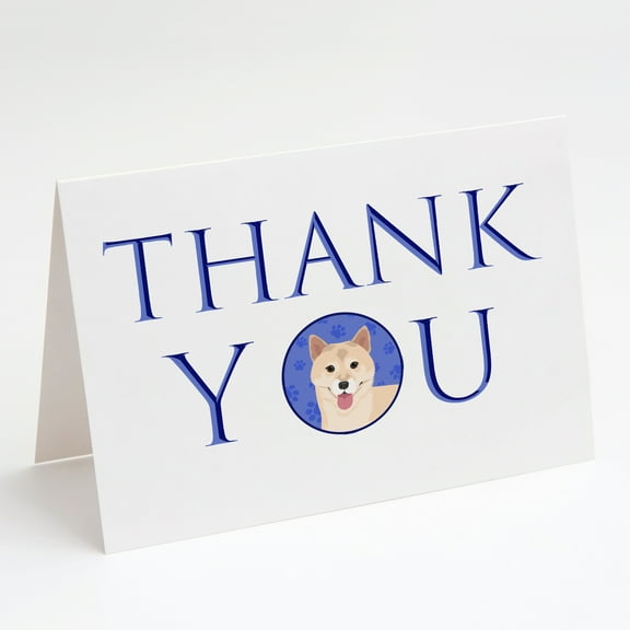 Shiba Inu Cream #1 Thank You Greeting Cards and Envelopes Pack of 8 7 in x 5 in