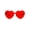Red, variant on Womens Heart Shape Thick Panel Rimless Plastic Sunglasses Black