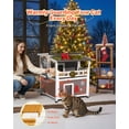 thumbnail image 2 of VEVOR Insulated Cat House, 2-Story Wooden Cat Shelter, Foam Insulation, Feral Kitty Shelter with Balcony, Waterproof Cats Condos for Indoor & Outdoor 1-3 Cats in Winter 33 x 29.5 x 32 in, 2 of 9