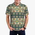 thumbnail image 3 of Balery Traditional Tribal Aztec1 Printed Men’s Short Sleeve Polo Shirt, Midweight Men's Shirt,Golf Polo shirts -, 3 of 9