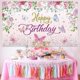 thumbnail image 2 of Butterfly Happy Birthday Banner, Pink Butterfly Decorations for Girl Women Butterfly Backdrop for Baby Shower and Fairy Birthday Decorations, Butterfl, 2 of 4