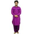 thumbnail image 2 of Atasi Men's Pathani Style Men's Salwaar Kameez Magenta Punjabi Shirt-XXX-Large, 2 of 7