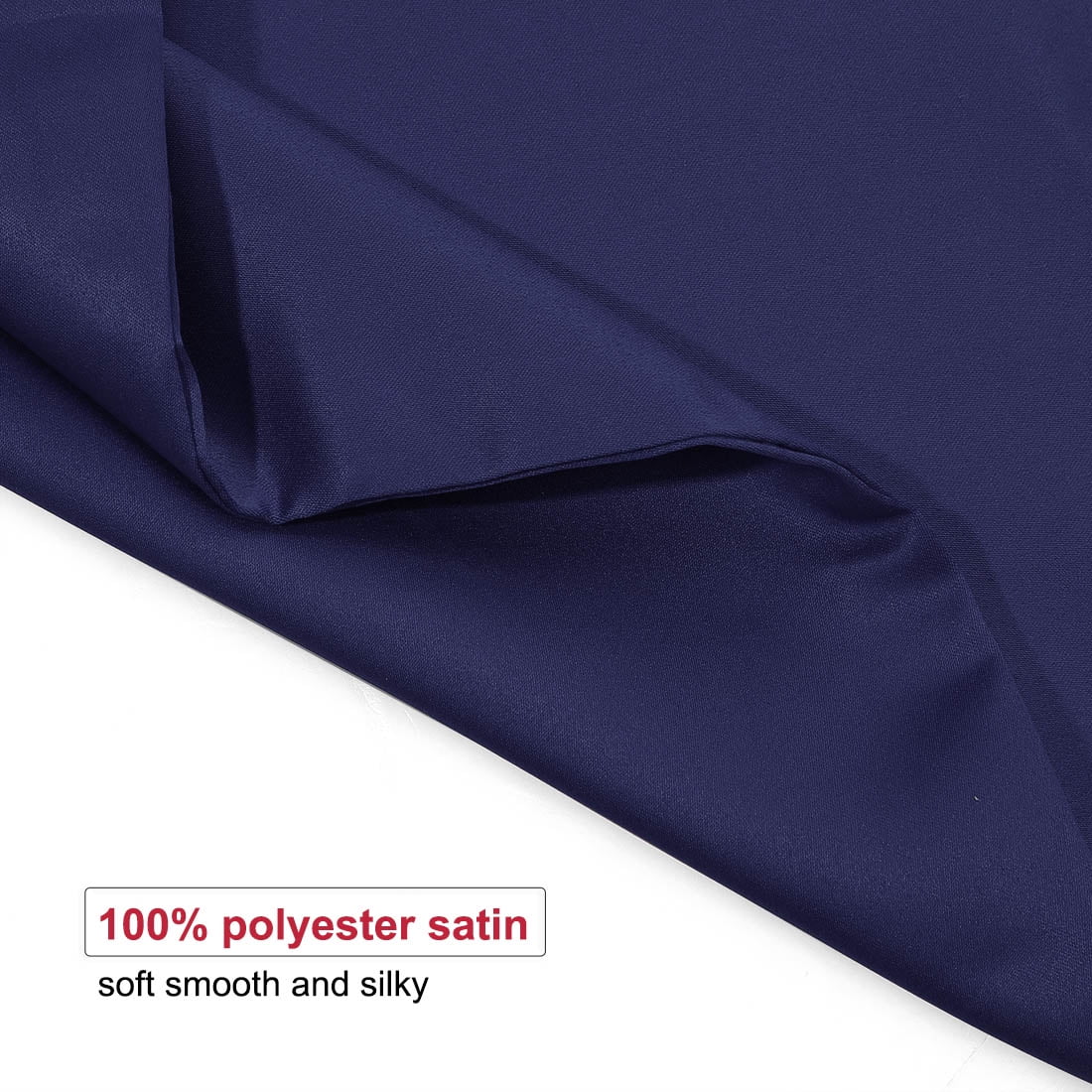 Unique Bargains Pillow Covers Silky Satin Zipper Pillowcases Set of 2 Navy 21" x 31"