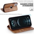 thumbnail image 2 of LEDEX Leather Magnetic Slim Flip Case with Two Card Holders RFID Blocking Shockproof Kickstand Cover for iPhone 13 Pro (Brown), 2 of 5