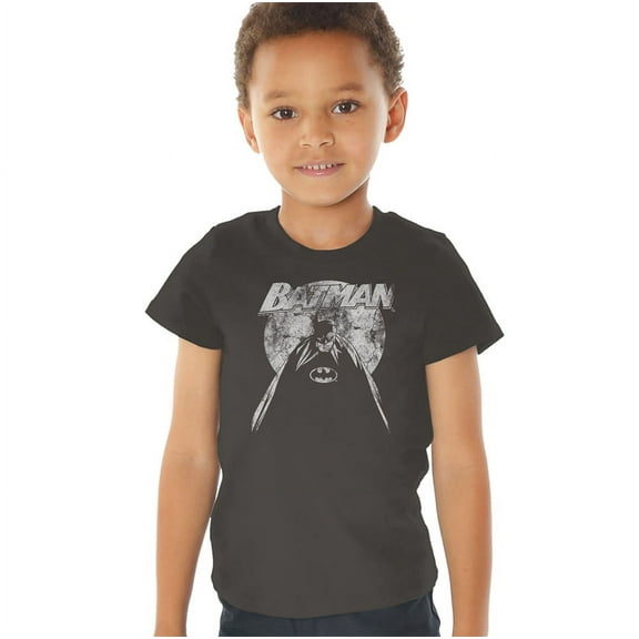 Batman Batman Nightfall 2 Kids T Shirt (4) for Youth Toddler Boys and Girls, Charcoal