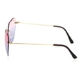thumbnail image 3 of Womens Rimless Tie Dye Oceanic Gradient Lens Heart Sunglasses Gold Pink Purple, 3 of 4
