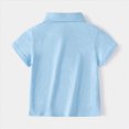thumbnail image 5 of TOWED22 Toddler Baby Boy Polo Shirt Kids Short Striped Sleeve School Uniform Shirts(Light Blue,3-4 Y), 5 of 5