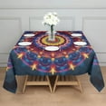 thumbnail image 3 of Colorful Tie Dye Luminous Mandala Pattern Square Tablecloth,Waterproof Square Table Cover,Wipeable Spillproof Washable Table Cover for Home Kitchen Party Decor 52"x52"(132x132cm), 3 of 6