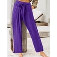 thumbnail image 1 of Pantalones casuales de verano europeos y americanos Pantalones de casa de color sólido para mujer, 1 of 6