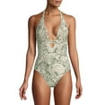thumbnail image 1 of Oasis Tapestry One-Piece Wrap Plunge Swimsuit, 1 of 2