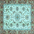 thumbnail image 1 of Ahgly Company Indoor Square Abstract Light Blue Modern Area Rugs, 5' Square, 1 of 4