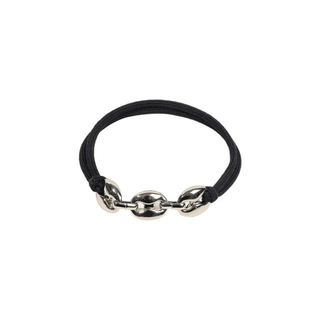 Cadena de cuero, aleación galvanizada, cordón para el pelo, anillo para el pelo, pulsera, cordón para la cabeza, pulsera, diadema elástica negra, pulsera para el pelo de mujer