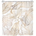 thumbnail image 2 of White Gold Tropical Leaves Shower Curtain 72Wx72H Inch Banana Leaf Palm Tree Bathroom Set Abstract Copper Botanical Nature with 12 Plastic Hooks Fabric Waterproof Toilet Accessories Decor, 2 of 5
