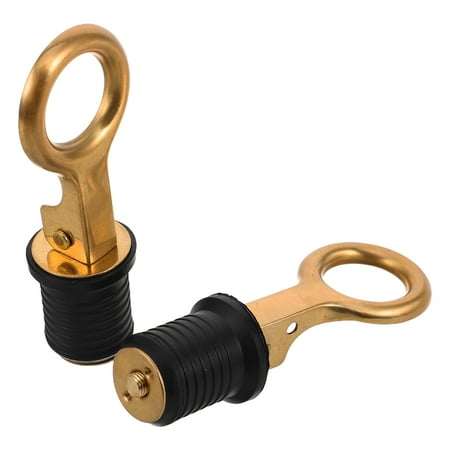 unbranded 2Pcs Boat Drain Plug Kit Rubber Drain Plug for Boats Brass Boat Plug 1-Inch Diameter Boat Plugs with Snap Handle Boat Trailer Accessories