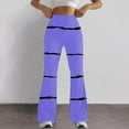 thumbnail image 2 of QATAINLAV Flare Leggings for Women High Waisted Workout Yoga Pants Trendy Stripe Bell Bottom Sweatpants Milk Silk Workout Pants fall Outfits Purple L, 2 of 8