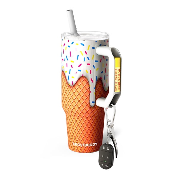 Thicc Buddy - 40 oz Stainless Steel Vacuum Insulated Tumbler with Lid and Straw for Water - Travel Mug Cupholder Friendly - Gifts for Women Men Him Her (Vanilla Ice Cream)