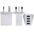 ZAROYEAX UK Wall Charger USB Adapter 4 Muti Port 5.1A Fast Charging