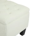 thumbnail image 3 of 50 Inch Rectangle Storage Ottoman, Upholstered Boucle Bench with Button Tufted and Safety Hinge, End of Bed Benches with Solid Wood Leg, for Living Room, Bedroom, Entryway, White, 3 of 6