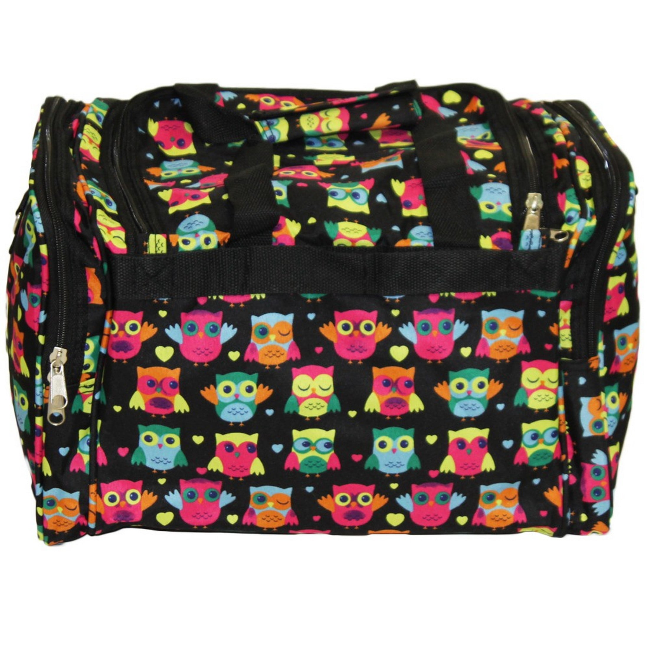 CalBags Animal Prints 19-inch Duffel Bag, Owl Black