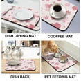 thumbnail image 4 of 2 Pack Washable Rubber Multicolored Flower Leaves Dish Drying Mats for Kitchen Counter Home Large Coffee Bar Pad Accessories and Decor for Utensils Stemware (2pcs 19.5''x12''), 4 of 6