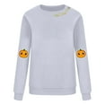 thumbnail image 4 of Womens Sweatshirts Thanksgiving Pumpkin Printed Long Sleeve Round Neck Loose Top Sweatshirt Gray M,Sweatshirts Jacket for Women, 4 of 4