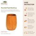 thumbnail image 5 of Rounded Teak Wood Cup 2-Pack, 5 of 5