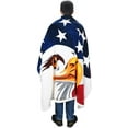 thumbnail image 4 of Patriotic US Flag Blanket, American National Flag Throws, Sherpa Fleece Reversible Blanket for Couch Bed Decor, 4th of July Citizenship Veteran Gift, 4 of 5