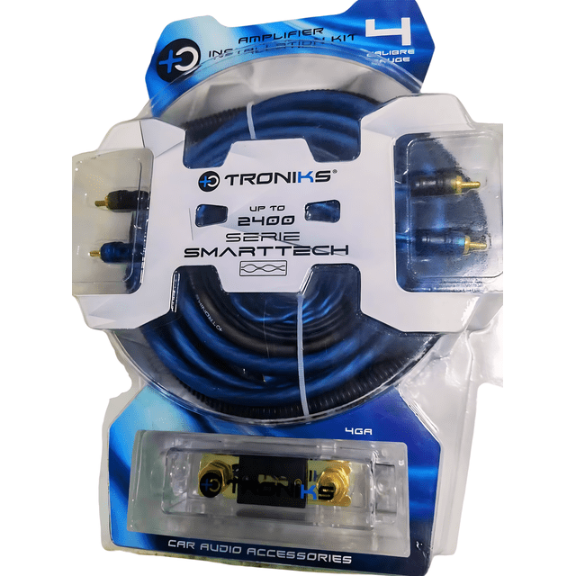 +OTRONIKS S-KIT-001 4Ga 2400 W Kit Completo de cableado para instalación de Amplificador, Azul