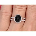 thumbnail image 4 of 2.75 Carat Oval Shape Gemstone With Split Shank Halo Design Black Diamond Moissanite Engagement Ring Wedding Ring Anniversary Gift On 10k White Gold, 4 of 5