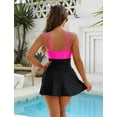 thumbnail image 2 of WQD Womens One Piece Swimsuits Tummy Control Bathing Suit Slimming Skirt Swimwear Push Up V Neck Swim Dress, 2 of 6